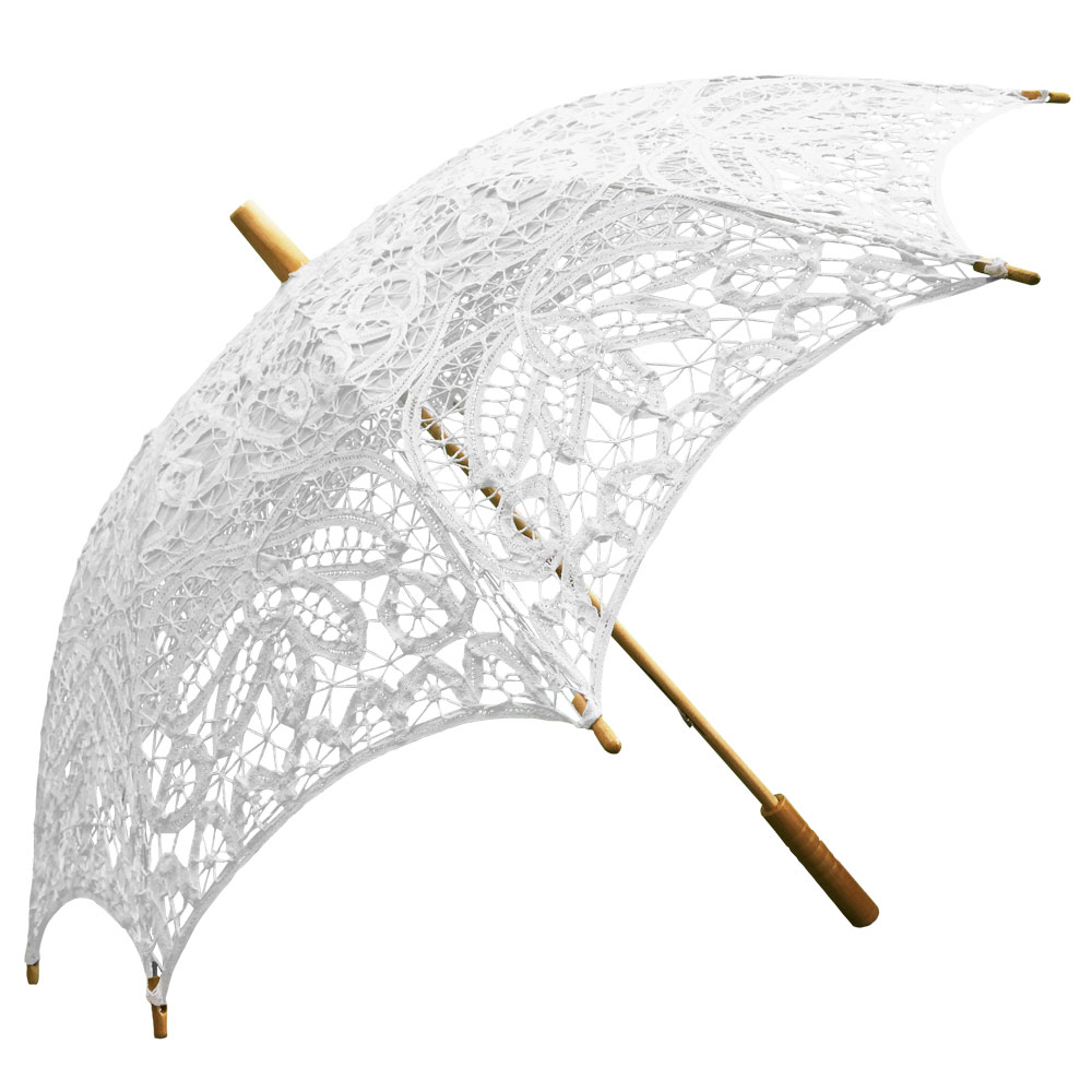 white parasols for weddings
